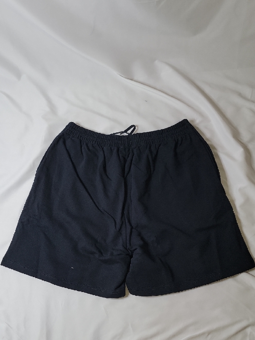 Balenciaga Black Athletic Drawstring Shorts with Red Logo Patch - Picture 3 of 5